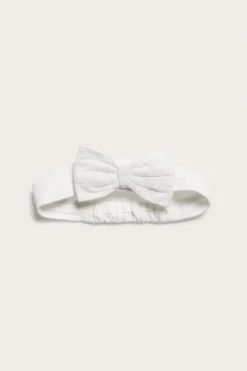 Baby and kids white headband with lace bow