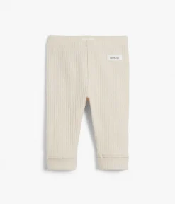 Baby beige basic ribbed leggings