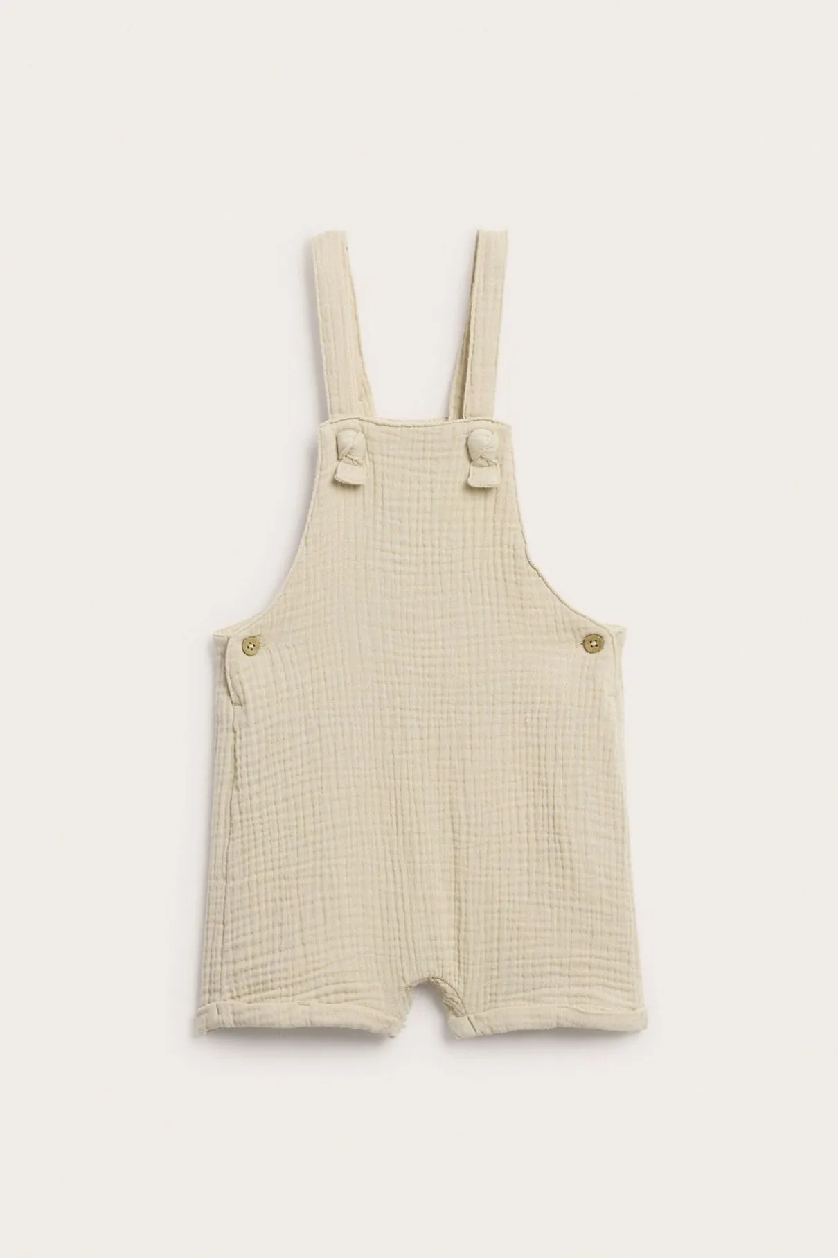 Baby beige dungaree shorts