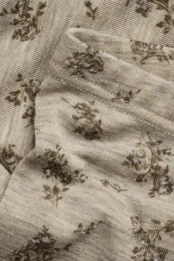 Baby beige floral merino wool leggings