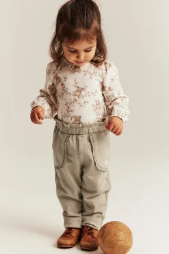 Baby beige joggers with lace details