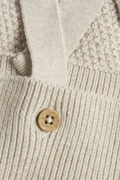 Baby beige knitted dungarees