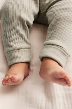 Baby beige ribbed leggings