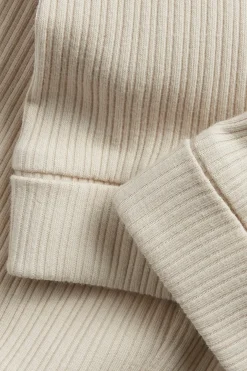 Baby beige ribbed leggings
