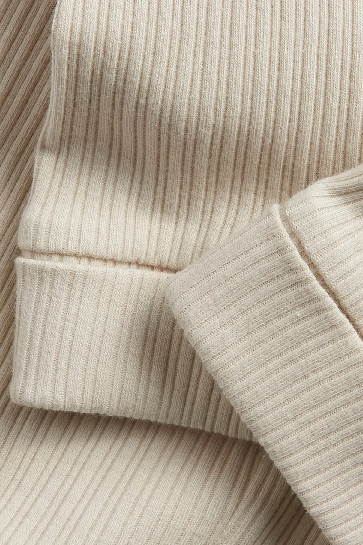 Baby beige ribbed leggings
