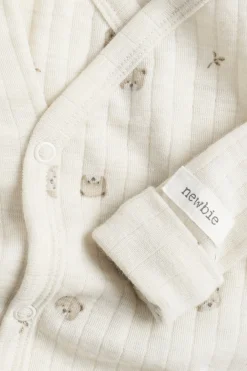 Baby beige ribbed wool bodysuit