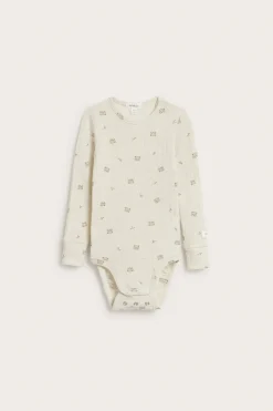 Baby beige ribbed wool bodysuit