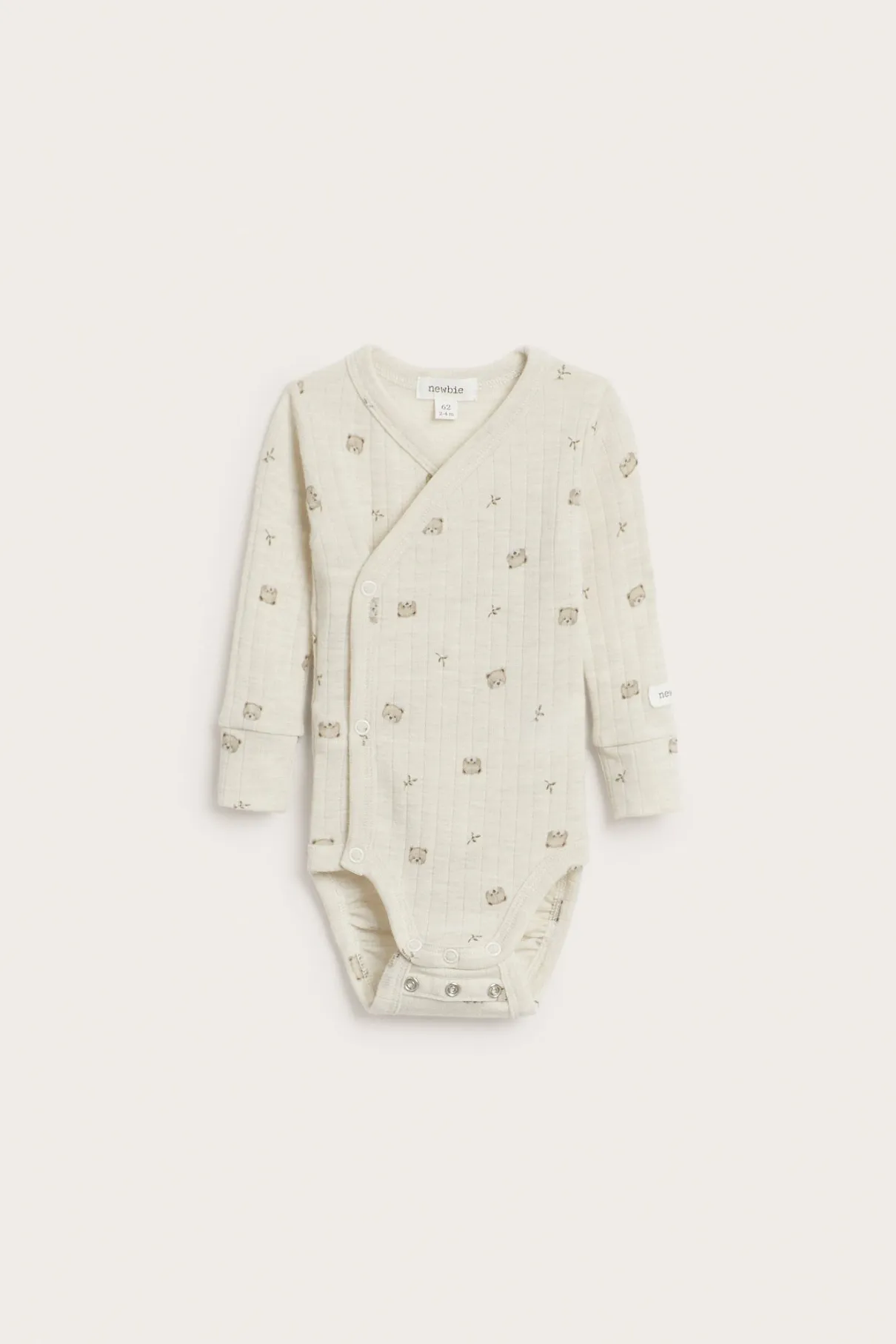 Baby beige ribbed wool bodysuit