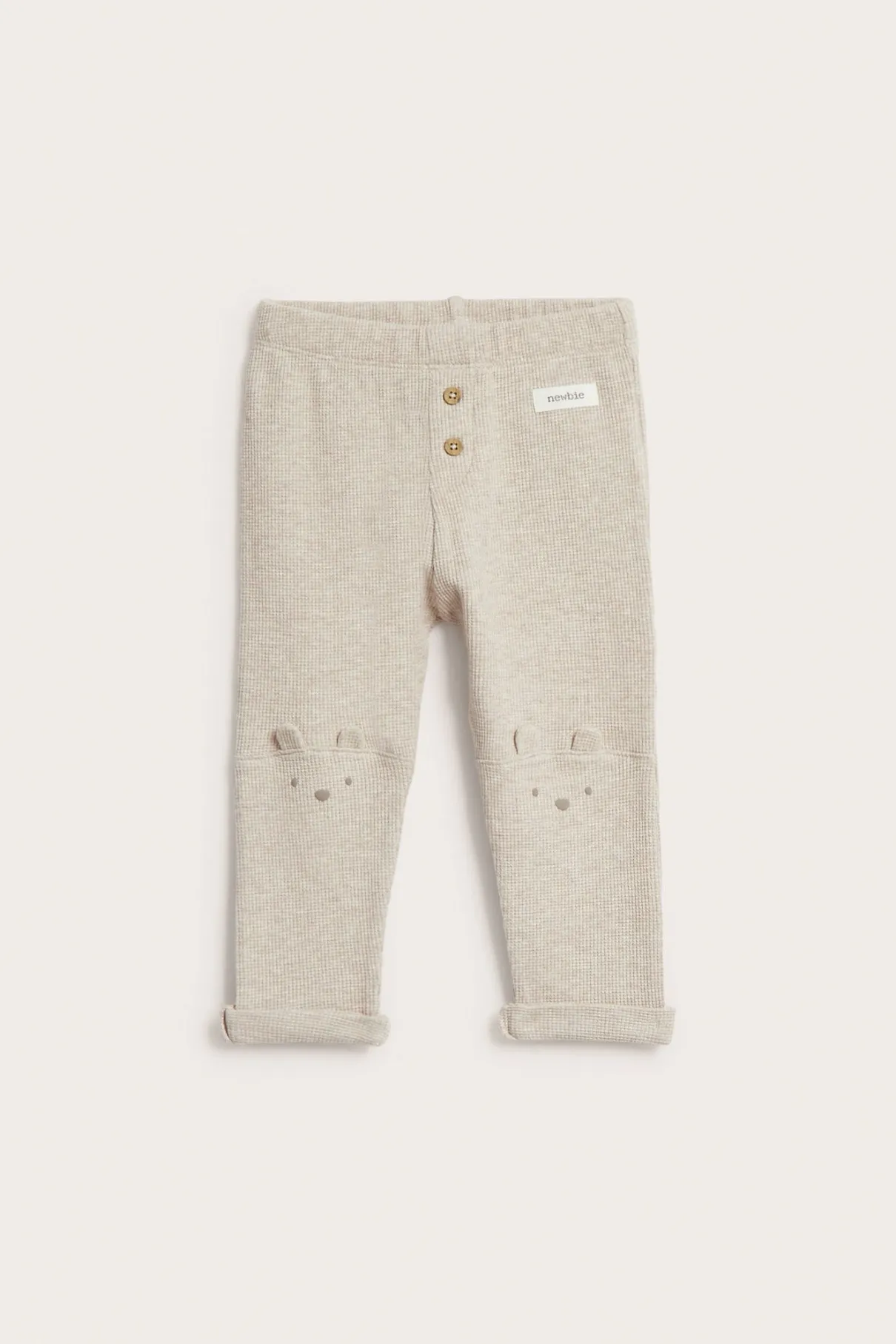 Baby beige waffle leggings