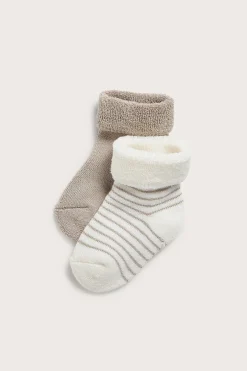 Baby beige/white socks 2pk