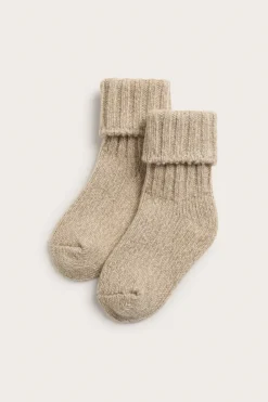 Baby beige wool blend socks