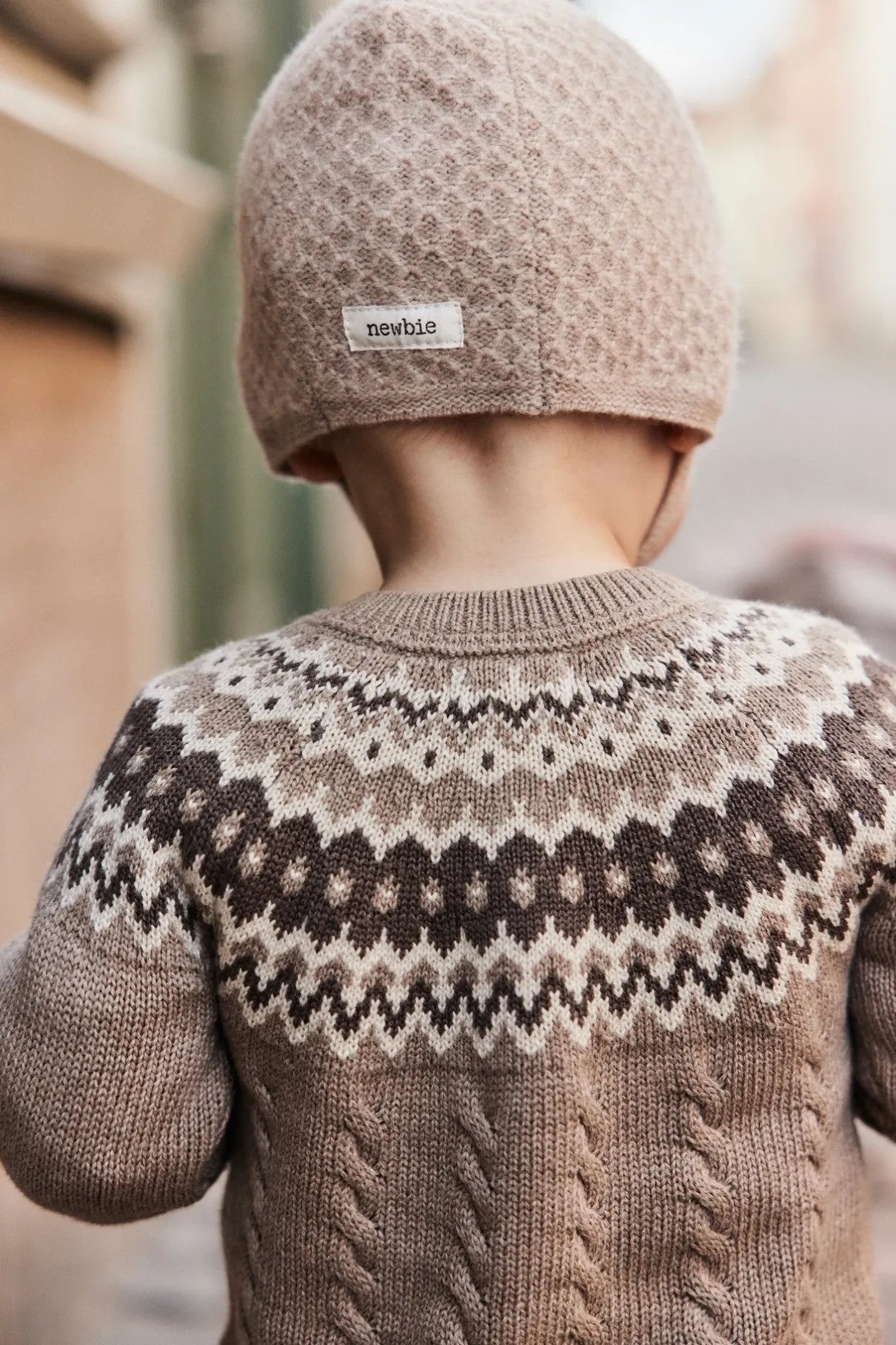 Baby beige wool & cashmere bonnet