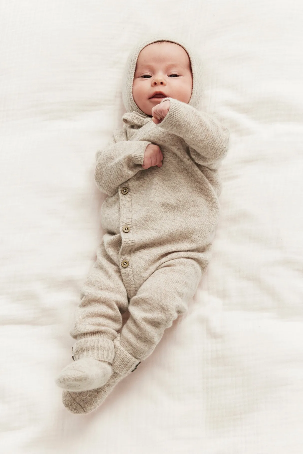 Baby beige wool-cashmere jumpsuit