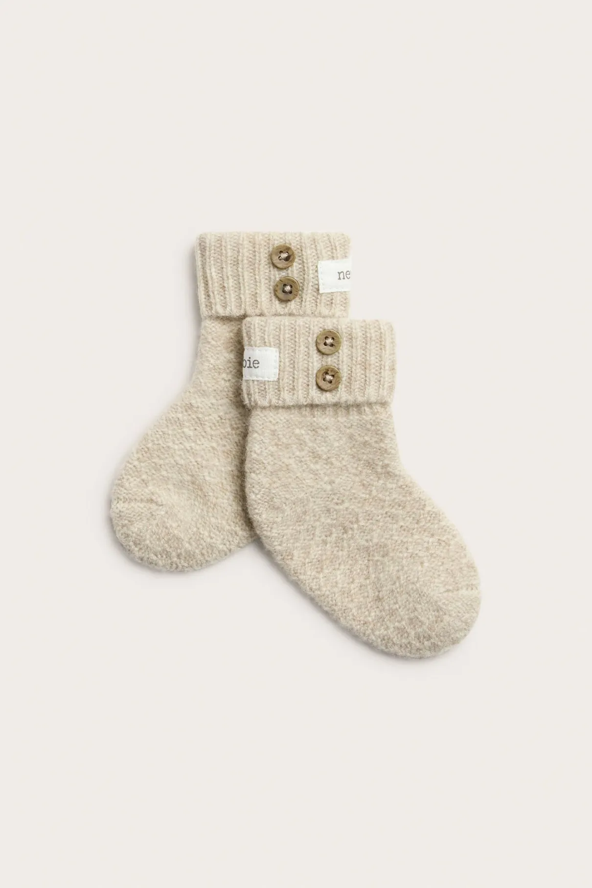 Baby beige wool-cashmere socks