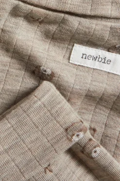 Baby beige wool teddy bear leggings