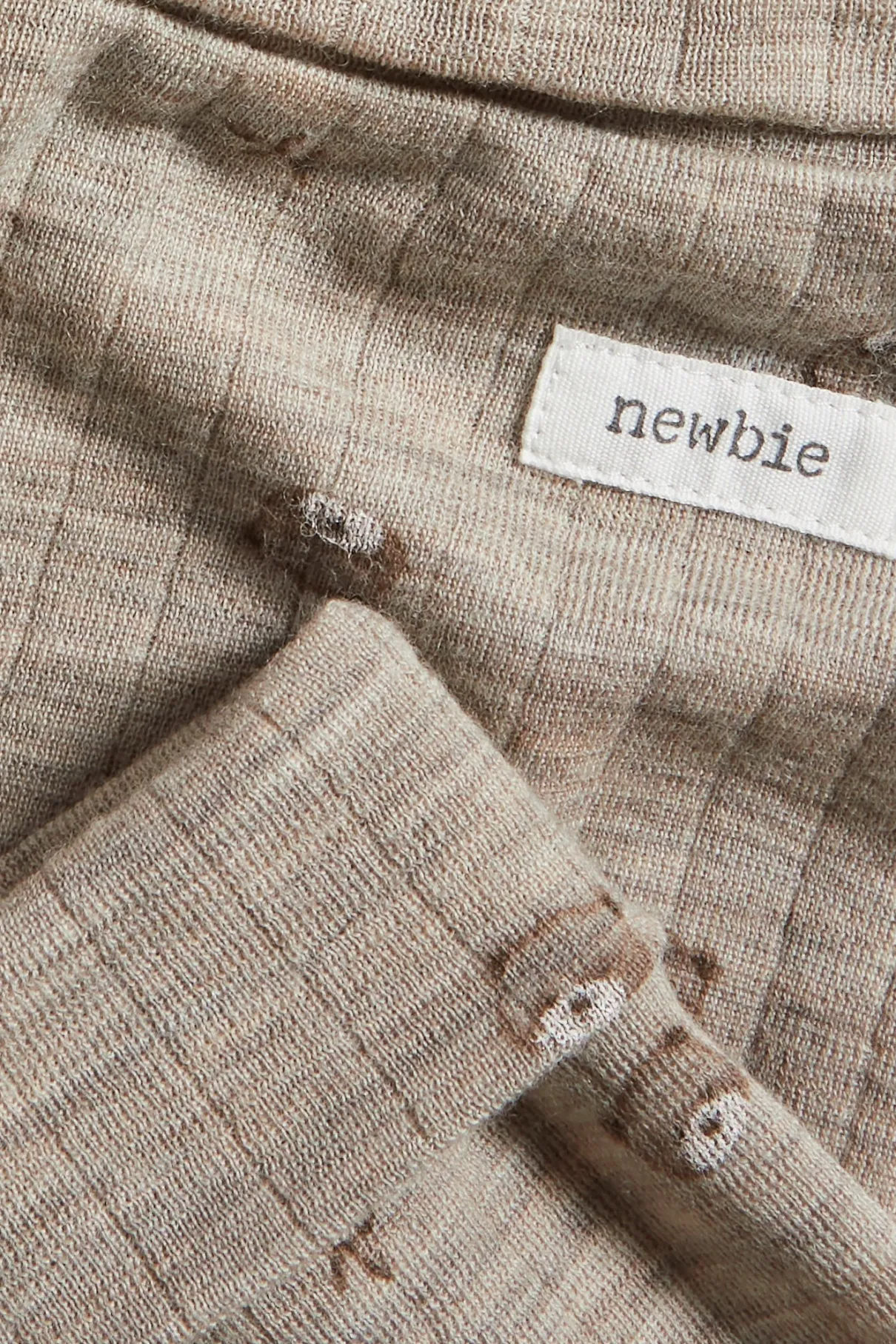 Baby beige wool teddy bear leggings