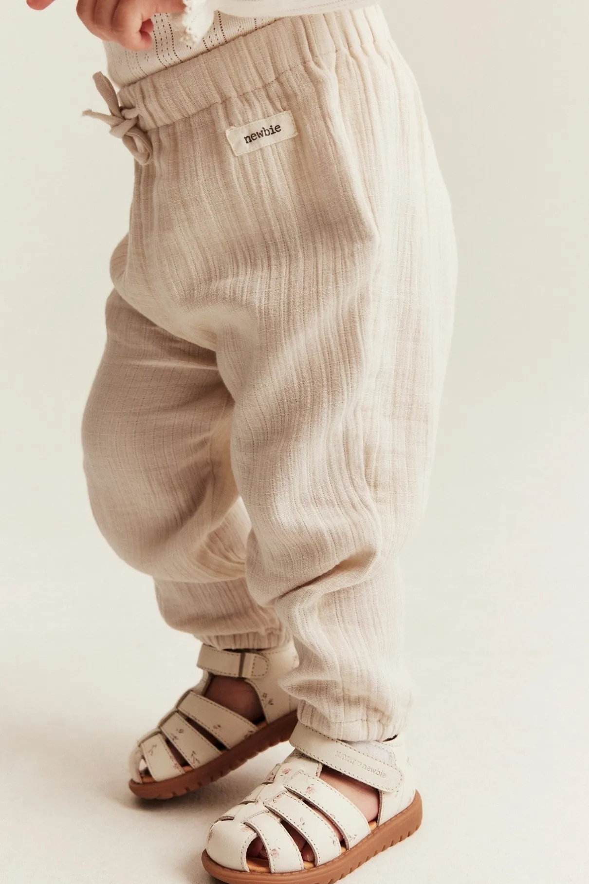 Baby beige woven trousers