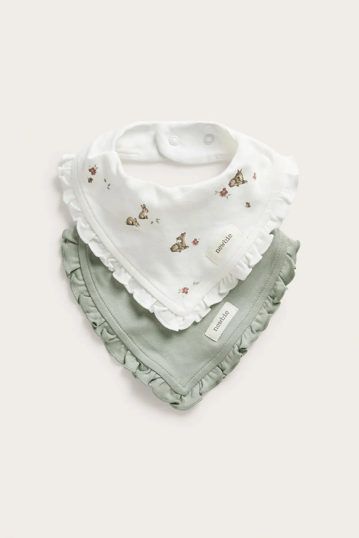 Baby bibs with frill (2-pack)