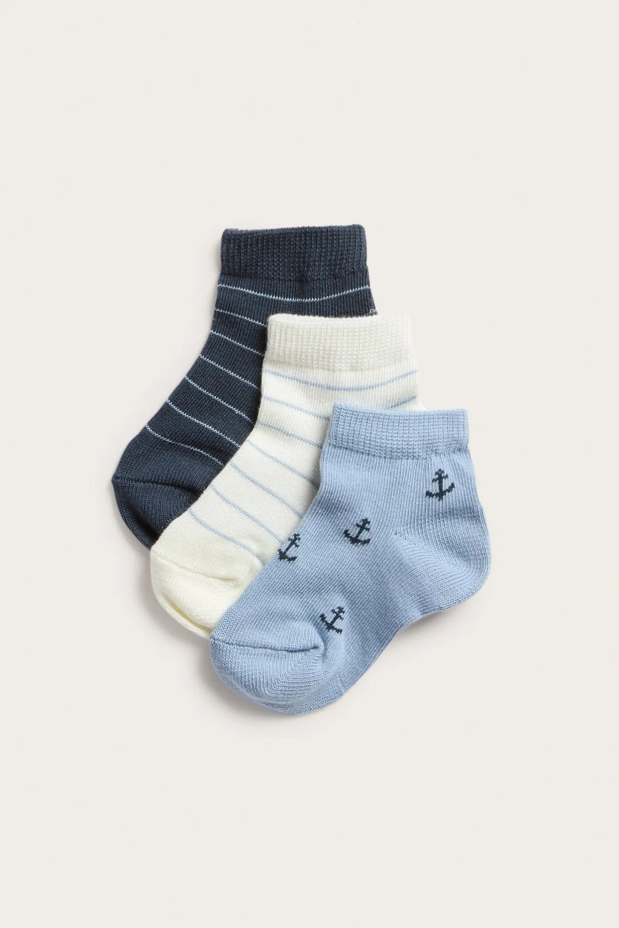 Baby blue ankle socks (3-pack)