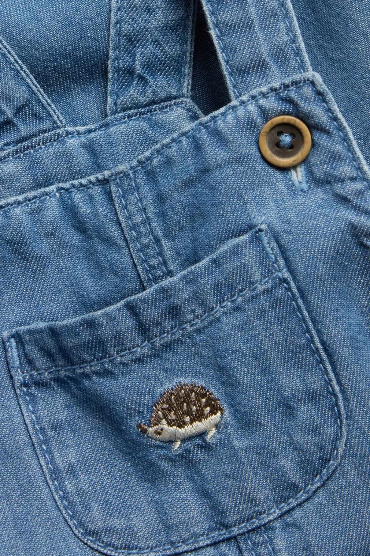 Baby blue denim dungarees