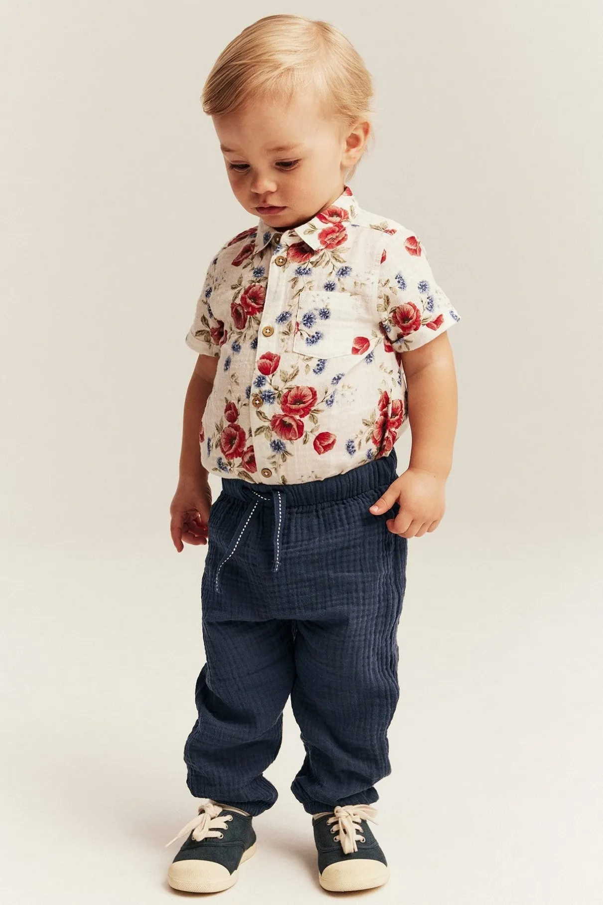 Baby blue muslin trousers