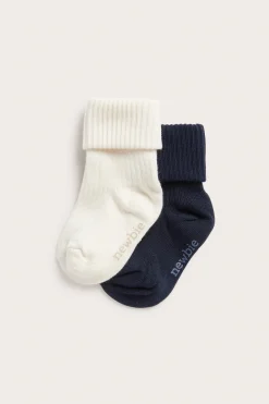 Baby blue ribbed socks 2-pack