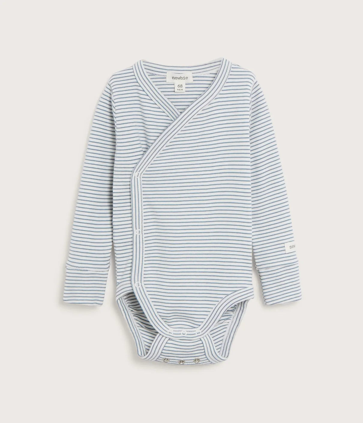 Baby blue striped wrap bodysuit