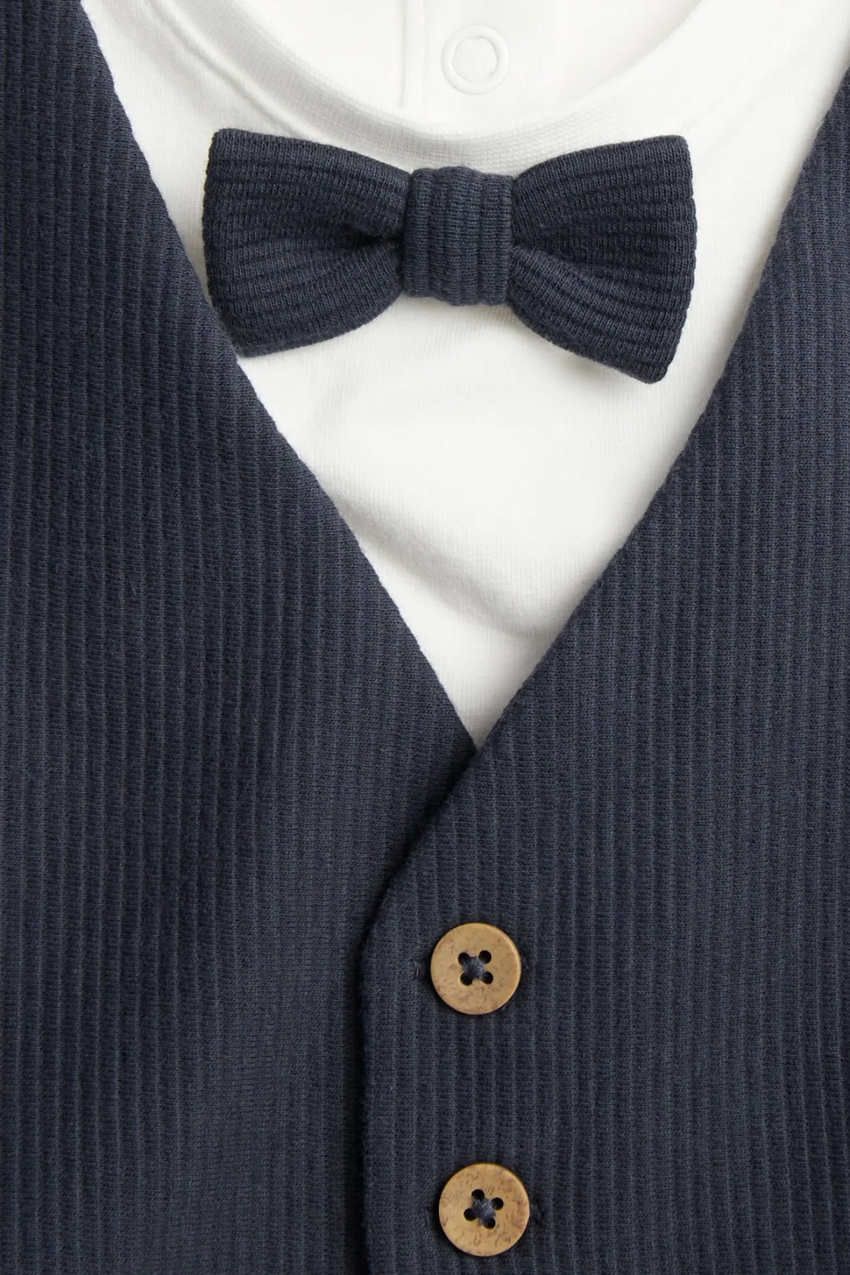 Baby blue tie bodysuit with waistcoat