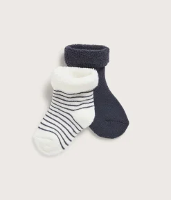 Baby blue/white socks 2pk