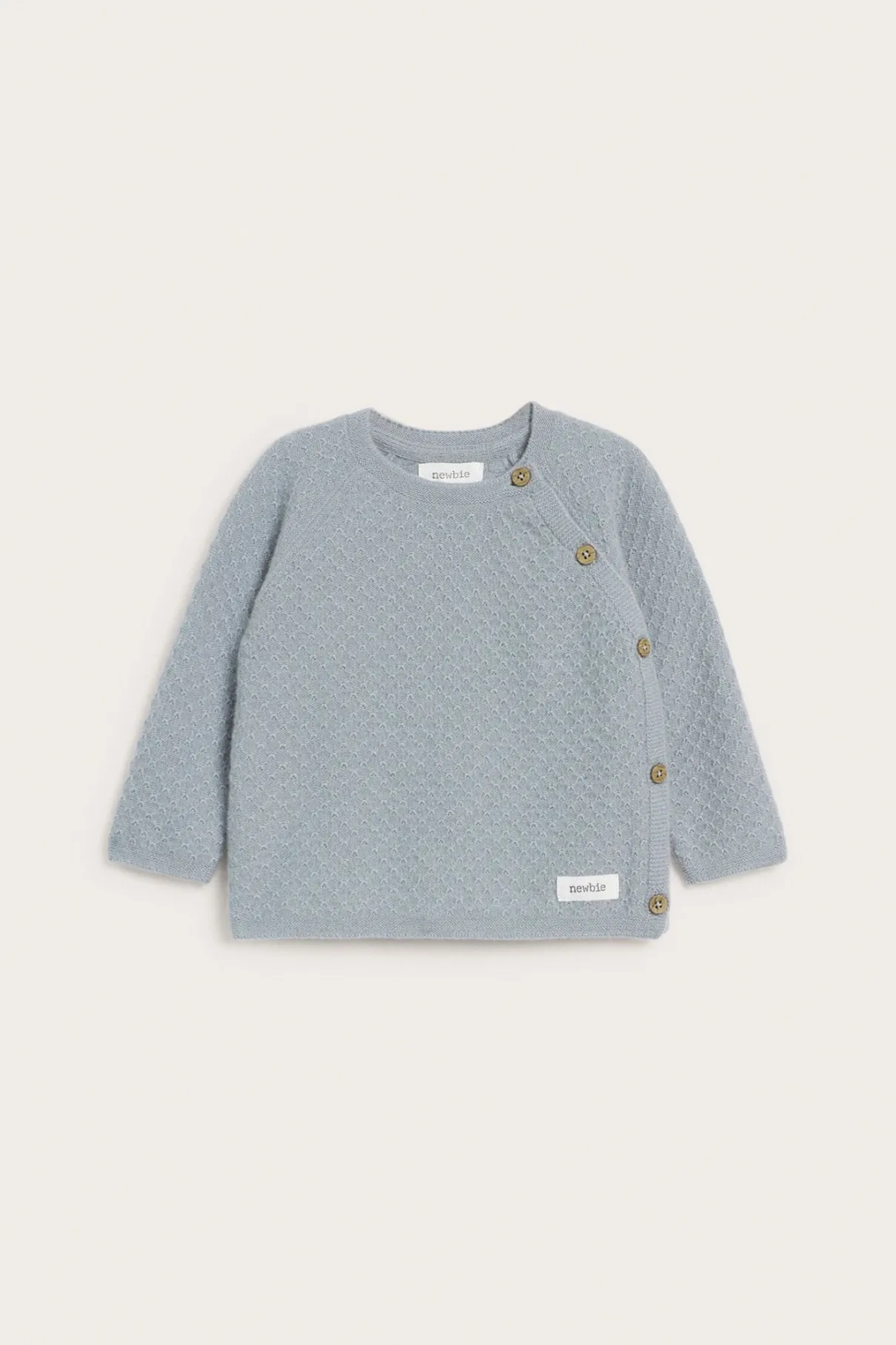 Baby blue wool-cashmere cardigan