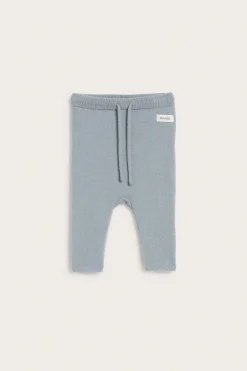 Baby blue wool-cashmere leggings