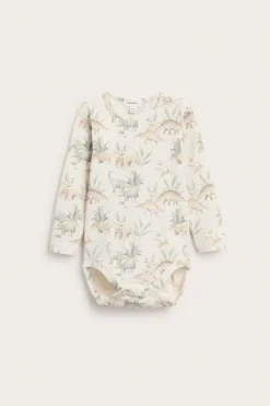 Baby bodysuit with dinosaur motif