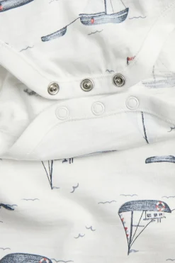 Baby bodysuit with sailing boats