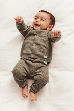 Baby brown wool-blend leggings