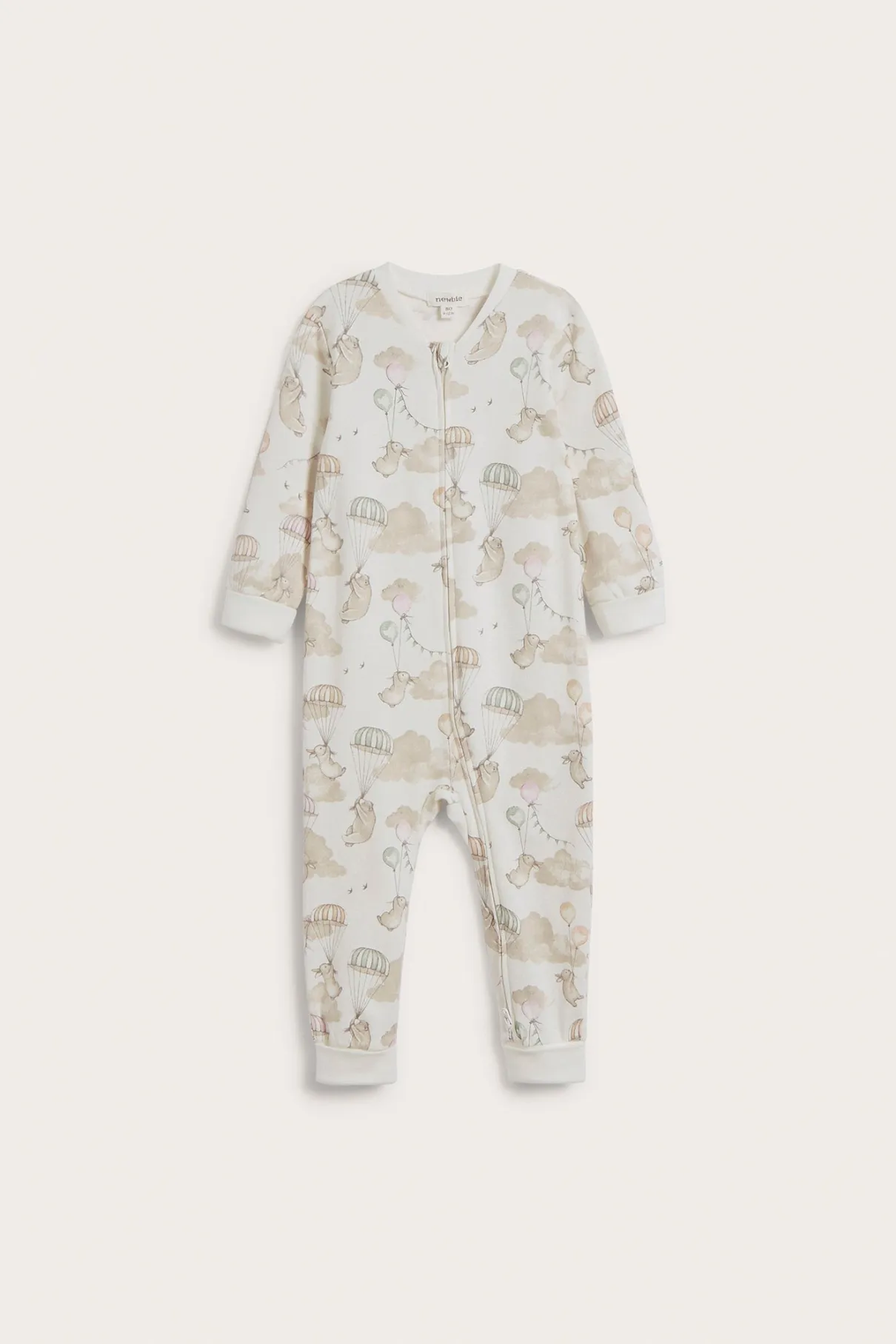 Baby bunny & bear balloon sleepsuit