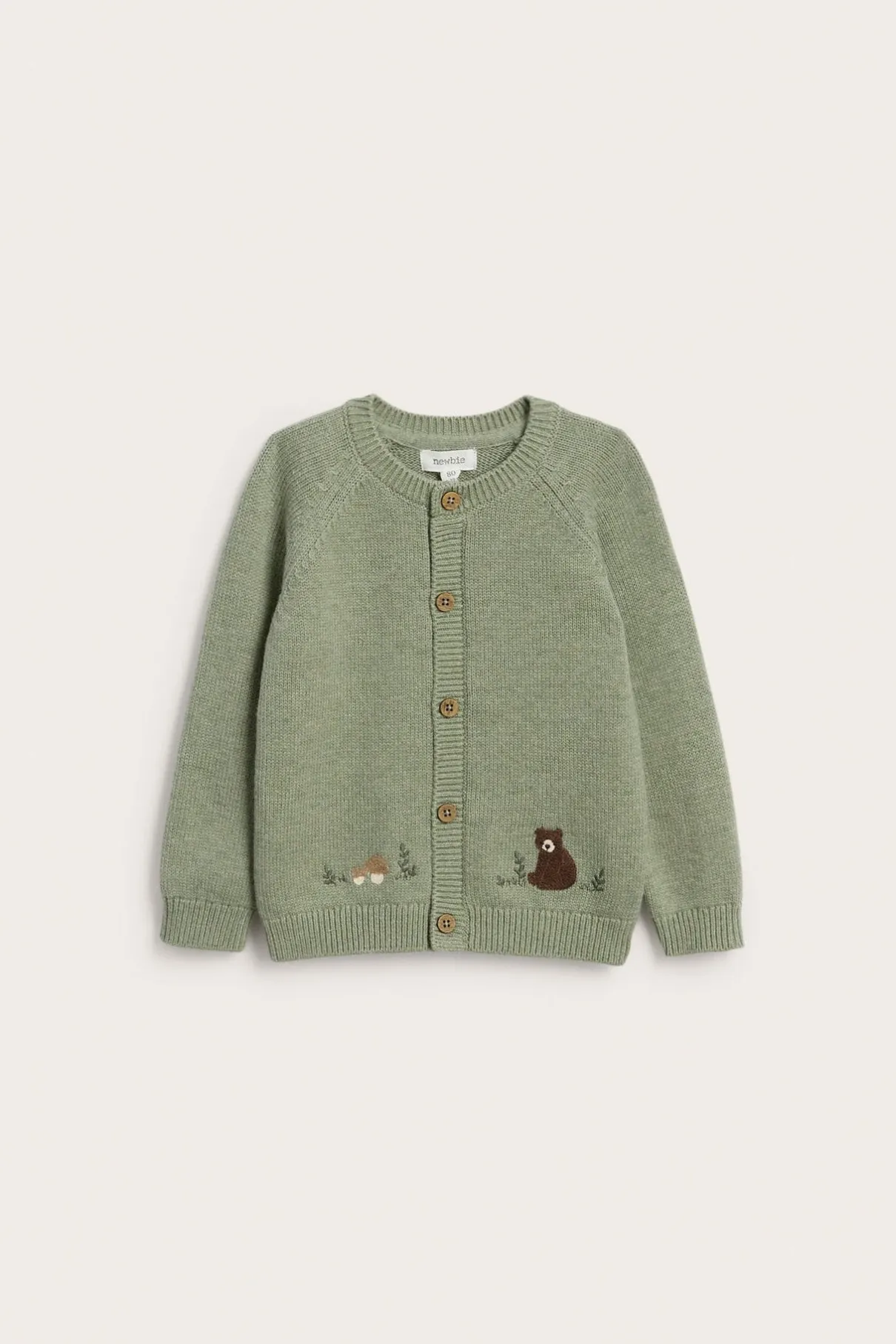 Baby cardigan with embroidered bear