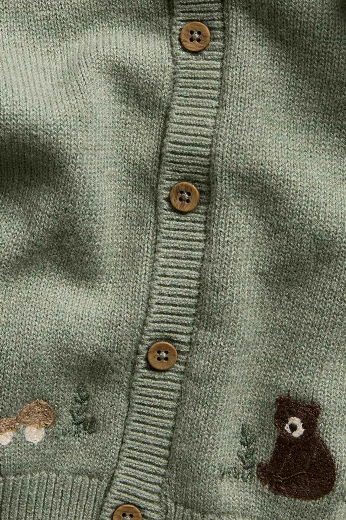 Baby cardigan with embroidered bear