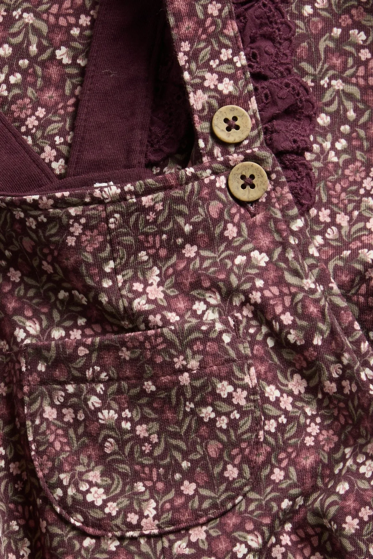 Baby ditsy floral dungarees