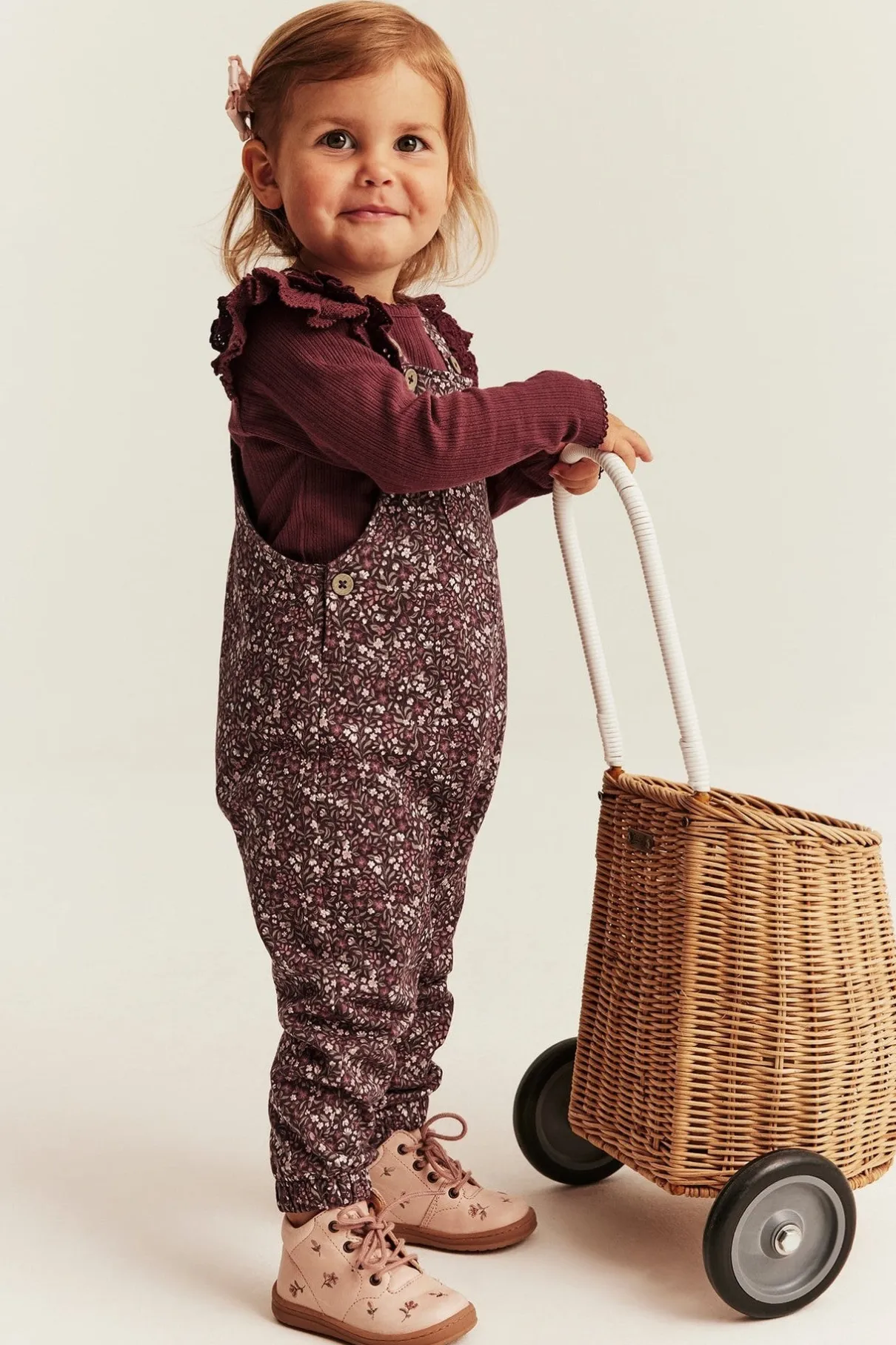 Baby ditsy floral dungarees