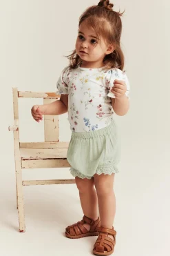 Baby floral body with puff sleeves