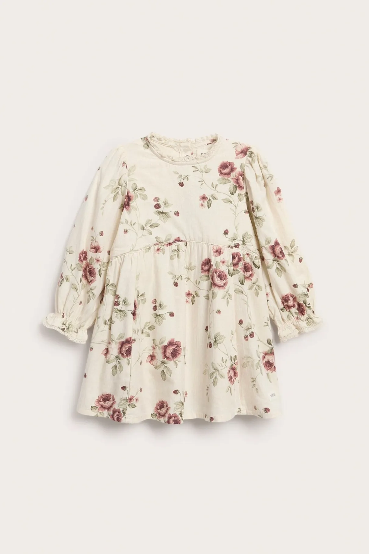 Baby floral dress with lace collar