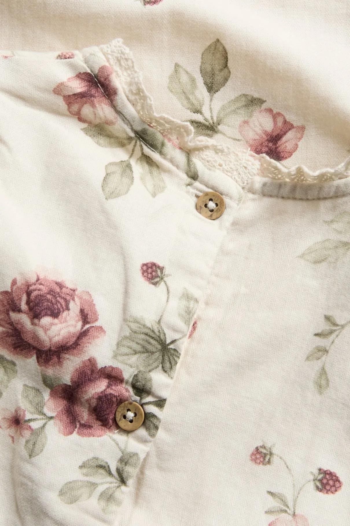 Baby floral dress with lace collar
