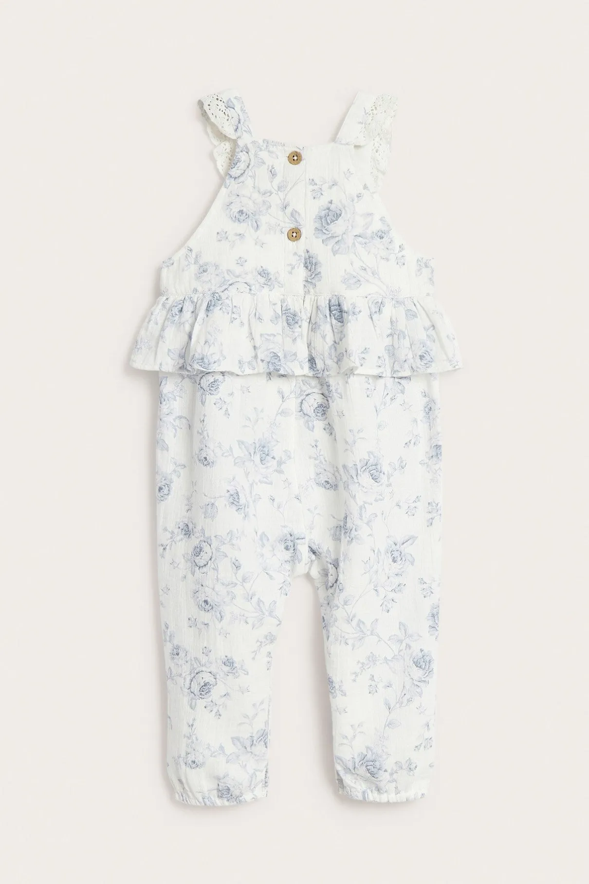 Baby floral dungarees with frill