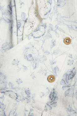 Baby floral dungarees with frill