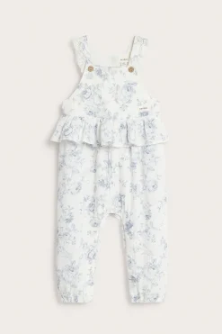 Baby floral dungarees with frill
