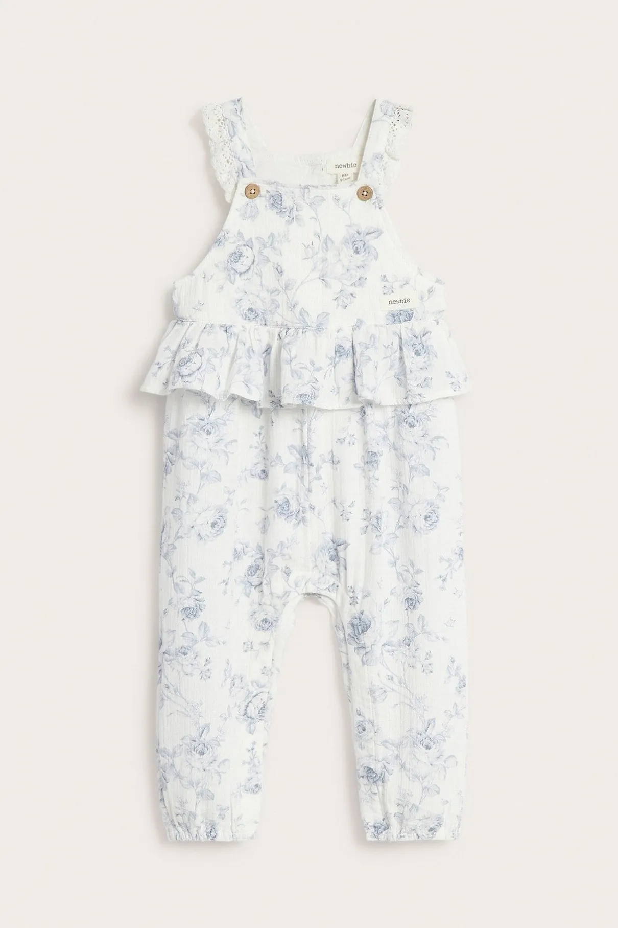 Baby floral dungarees with frill