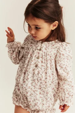Baby floral muslin bodysuit