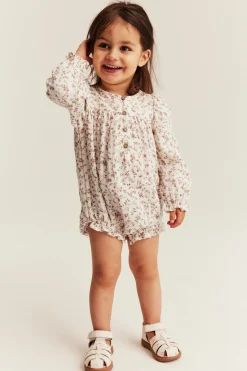 Baby floral muslin bodysuit