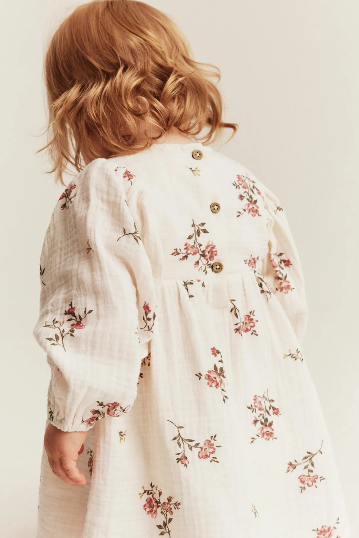 Baby floral muslin dress