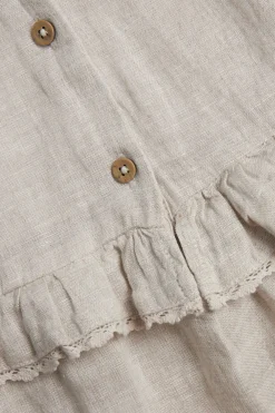 Baby frilled linen dress